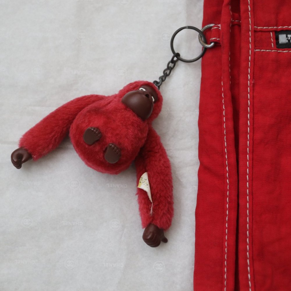 Vintage Kipling Red Black Messenger Bag Reiss with Monkey Crossbody Shoulder - Picture 5 of 10